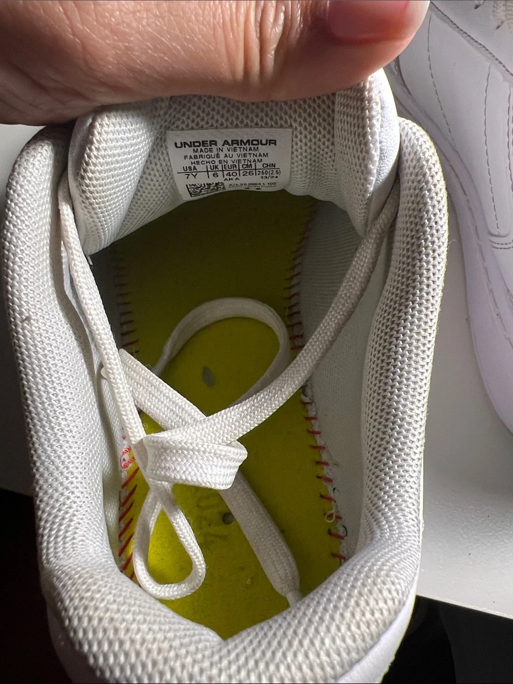 Under Armour Big Boys  White Low-Top Leather Sneaker